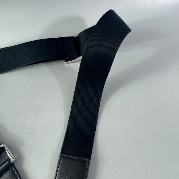 Michael Kors Black Cotton Strap with Black Leather Accents Adjustable Strap - Picture 4 of 10